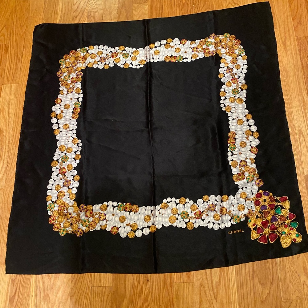 Chanel Silk Scarf- 25 in x 25 in, excellent used condition